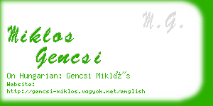 miklos gencsi business card